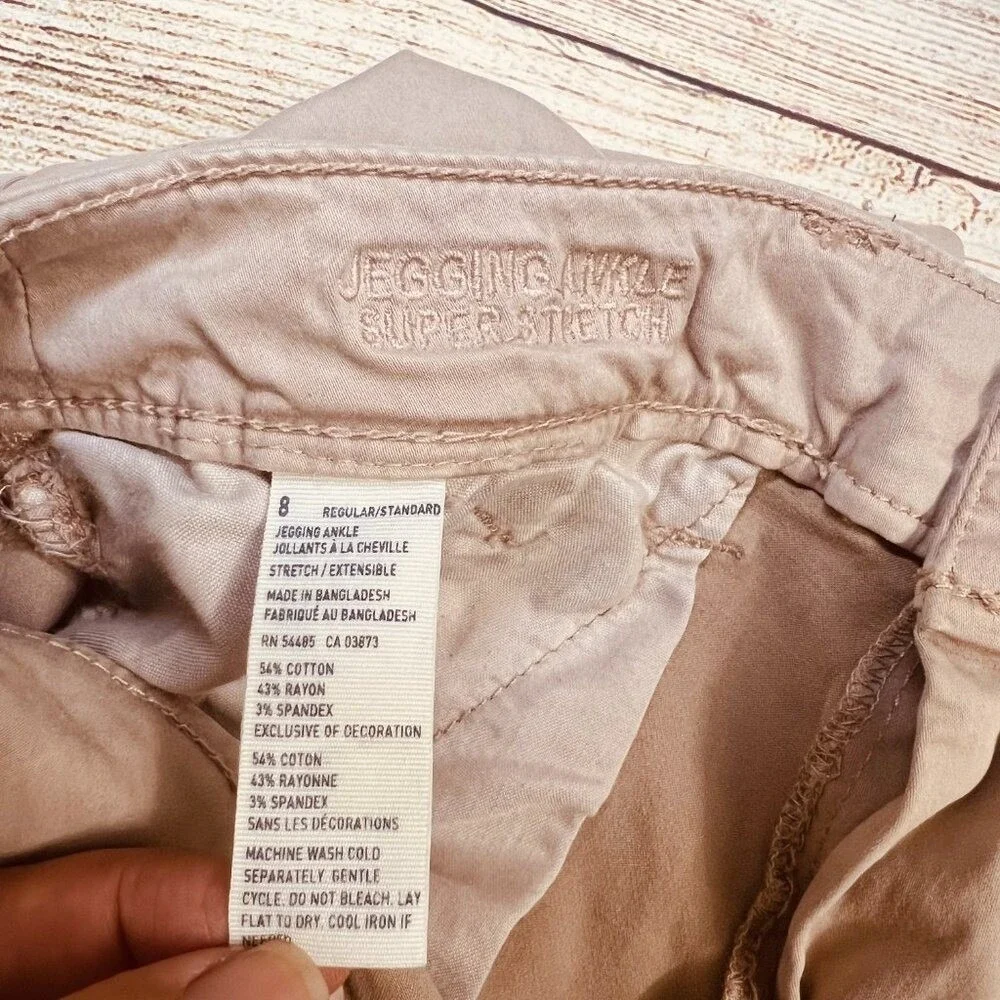 American Eagle Outfitters Tan Moto Jegging Ankle Super‎ Stretch Pants Size 8 - Picture 7 of 13